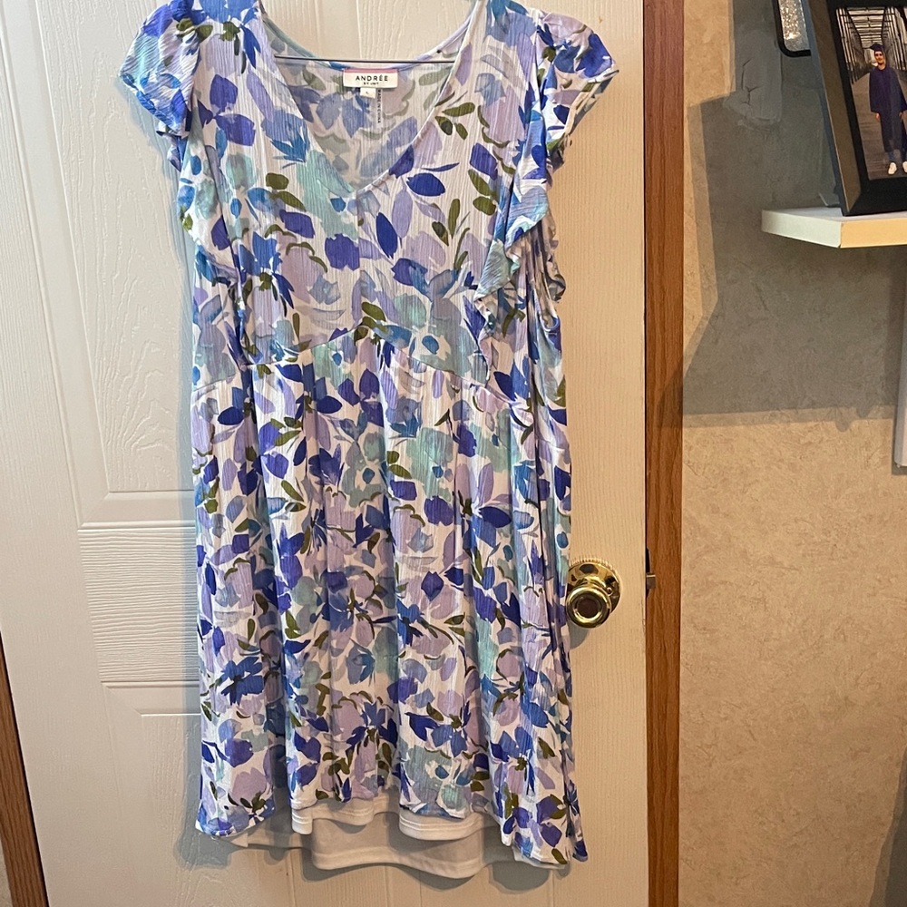 Floral Blue and Purple Dress